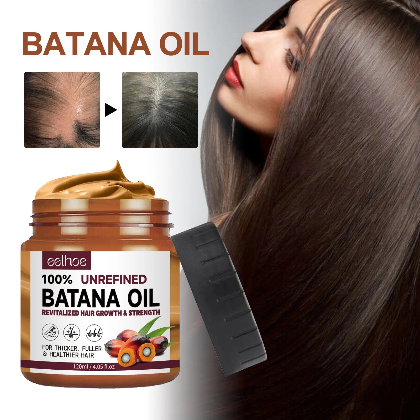 100% Pure Organic Hair Mask Batana Oil