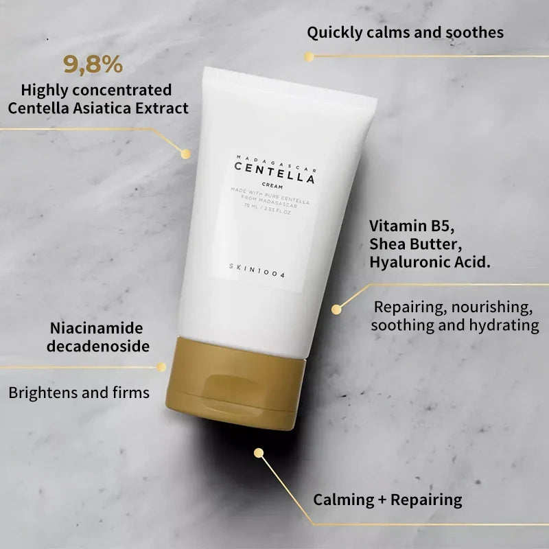 Korean Madagascar Centella Brightening Soothing Whitening Cream Anti-Aging Facial Moisturizer Cream Skincare Beauty Products