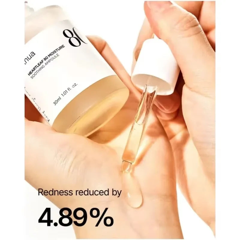 Anua Heartleaf 80 Soothing Ampoule Hydration Facial Serum for Glass Skin Gentle Formula with Panthenol Hyaluronic Acid NonGreasy