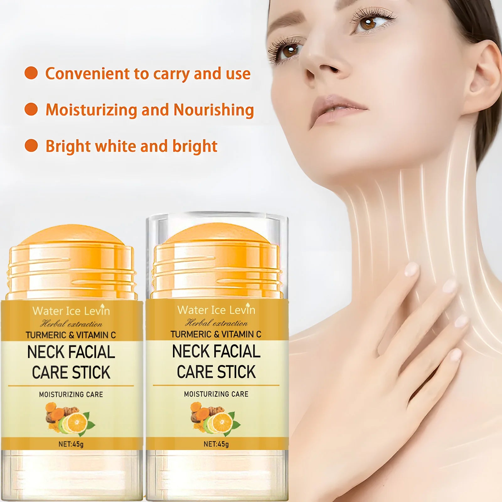 Turmeric&Vitamin C Neck Facia  Care Wrinkle Lines Lifting Whitening Tighten Double Chin Anti-age Rejuvenation Skin Care Product