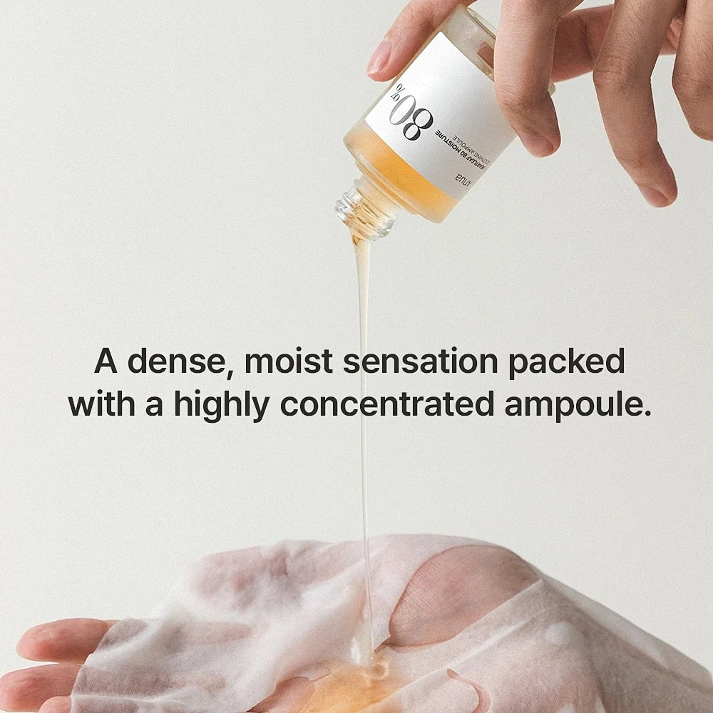 Anua Heartleaf 80 Soothing Ampoule Hydration Facial Serum for Glass Skin Gentle Formula with Panthenol Hyaluronic Acid NonGreasy