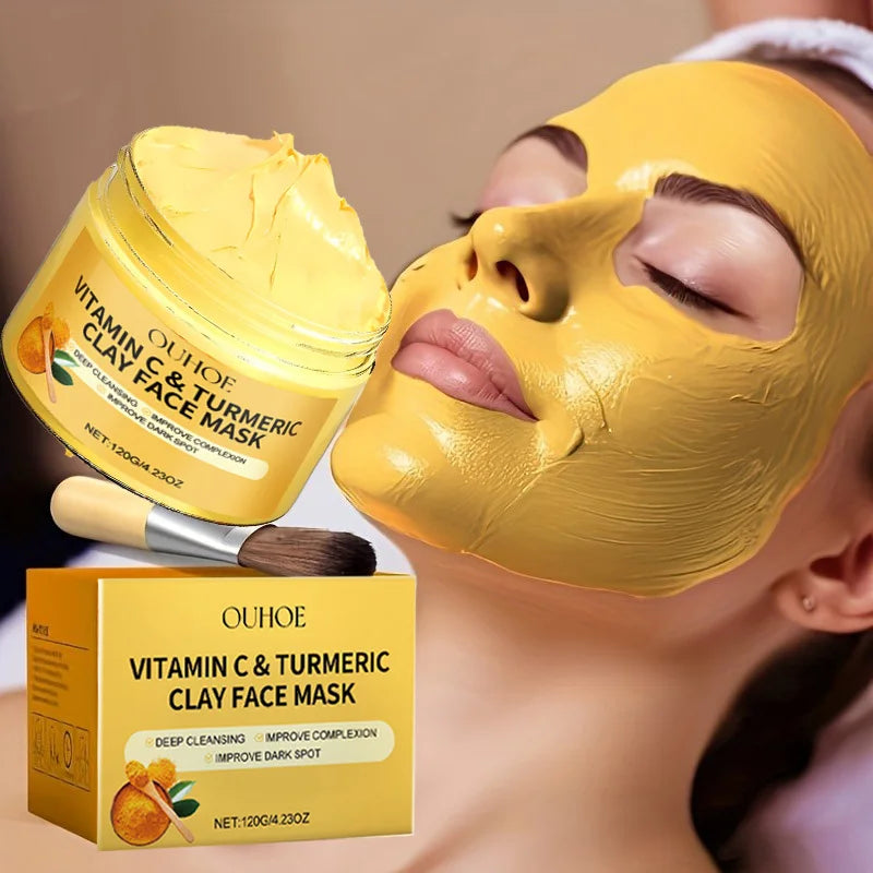 Vitamin C Exfoliating facial mask Turmeric Exfoliating facial mask Improve Pore Deep Cleaning facial mask   Apply facial mask