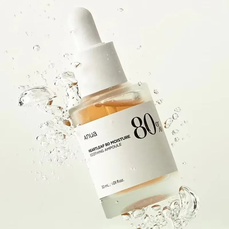 Anua Heartleaf 80 Soothing Ampoule Hydration Facial Serum for Glass Skin Gentle Formula with Panthenol Hyaluronic Acid NonGreasy